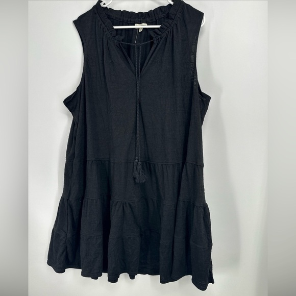 Max Studio Black Tiered tunic Dress Plus Size 2X NWOT - Picture 1 of 5